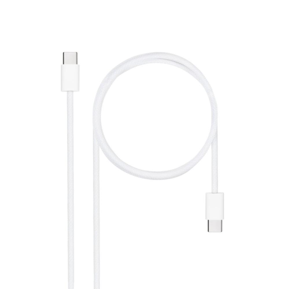 Nanocable - Cable USB-C 2.0 60W 3A, USB-C/M-USB-C/M, Blanco, 2 m