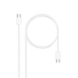 Nanocable - Cable USB-C 2.0 60W 3A, USB-C/M-USB-C/M, Blanco, 2 m