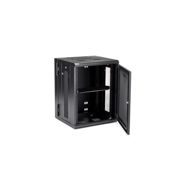 StarTech.com - Armario Rack de Pared para Servidores 15U 19" 4 Columnas y Estante 1U - Rack de Servidores de Montaje en Pared co