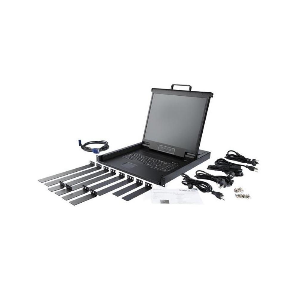 StarTech.com - Consola KVM de Montaje en Rack - Teclado QWERTY - KVM para Rack de Servidores de 1 puerto VGA con Monitor LCD de