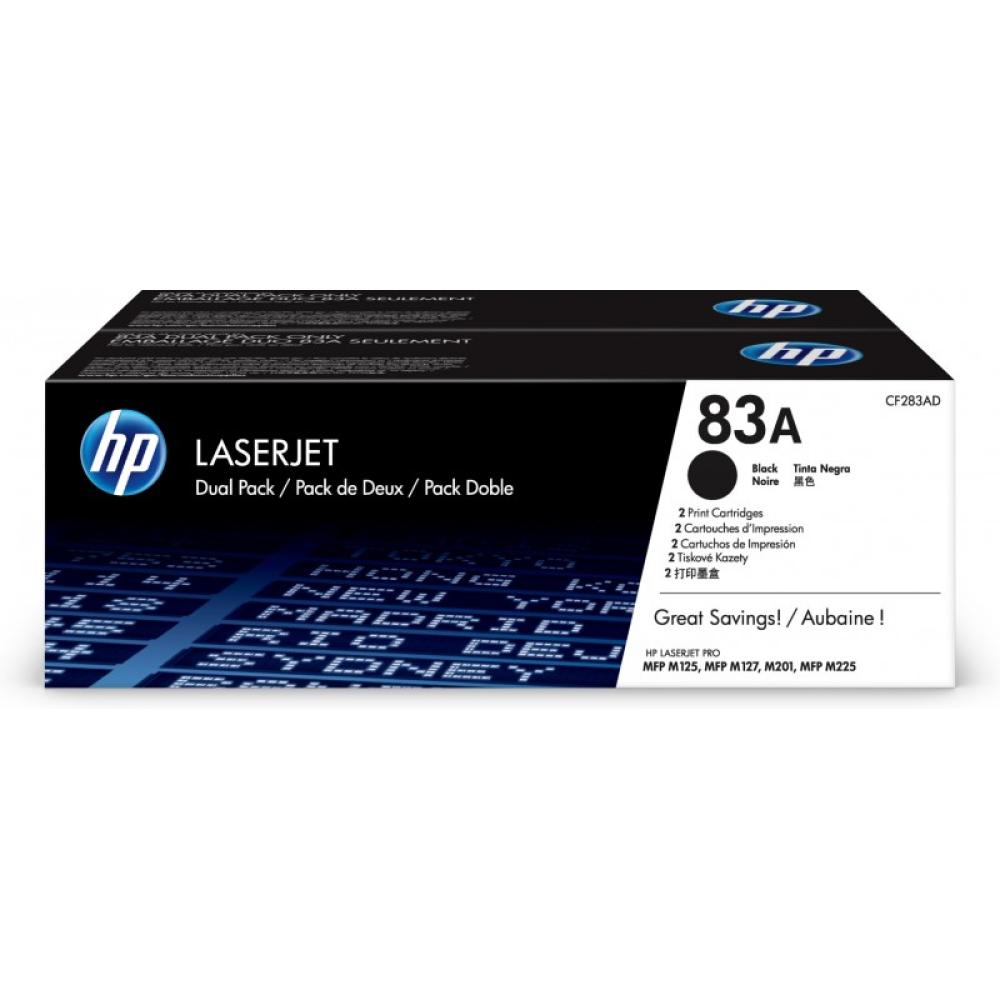 HP - Pack de ahorro de 2 cartuchos de tóner original LaserJet 83A negro