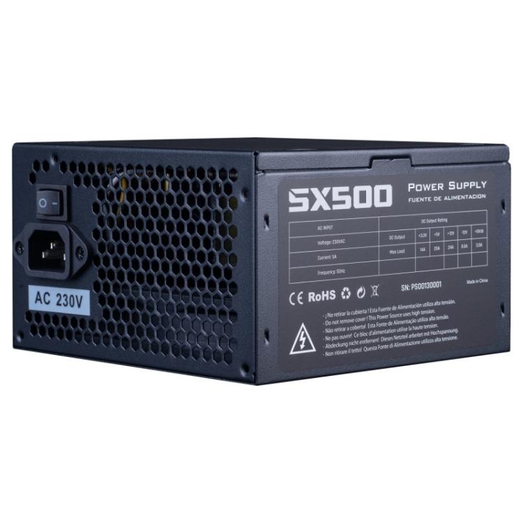 Hiditec - PSX500 Bulk unidad de fuente de alimentación 500 W 20+4 pin ATX ATX Negro
