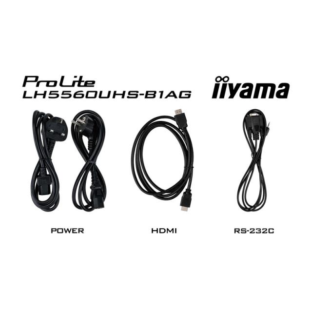 iiyama - LH5560UHS-B1AG pantalla de señalización Pizarra de caballete digital 138,7 cm (54.6") LED Wifi 500 cd / m² 4K Ultra HD