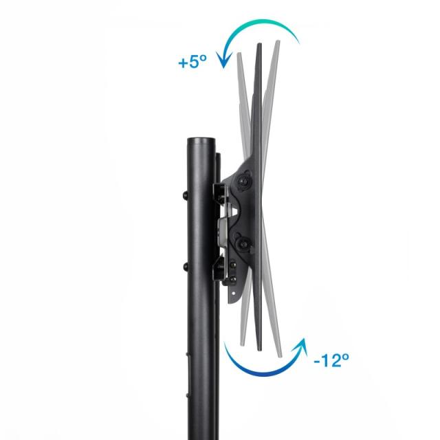 TooQ - RAMSÉS Soporte de Suelo con Ruedas para Pantallas 37"- 70", Negro