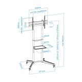 TooQ - RAMSÉS Soporte de Suelo con Ruedas para Pantallas 37"- 70", Negro