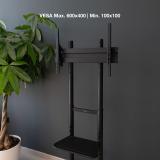 TooQ - RAMSÉS Soporte de Suelo con Ruedas para Pantallas 37"- 70", Negro