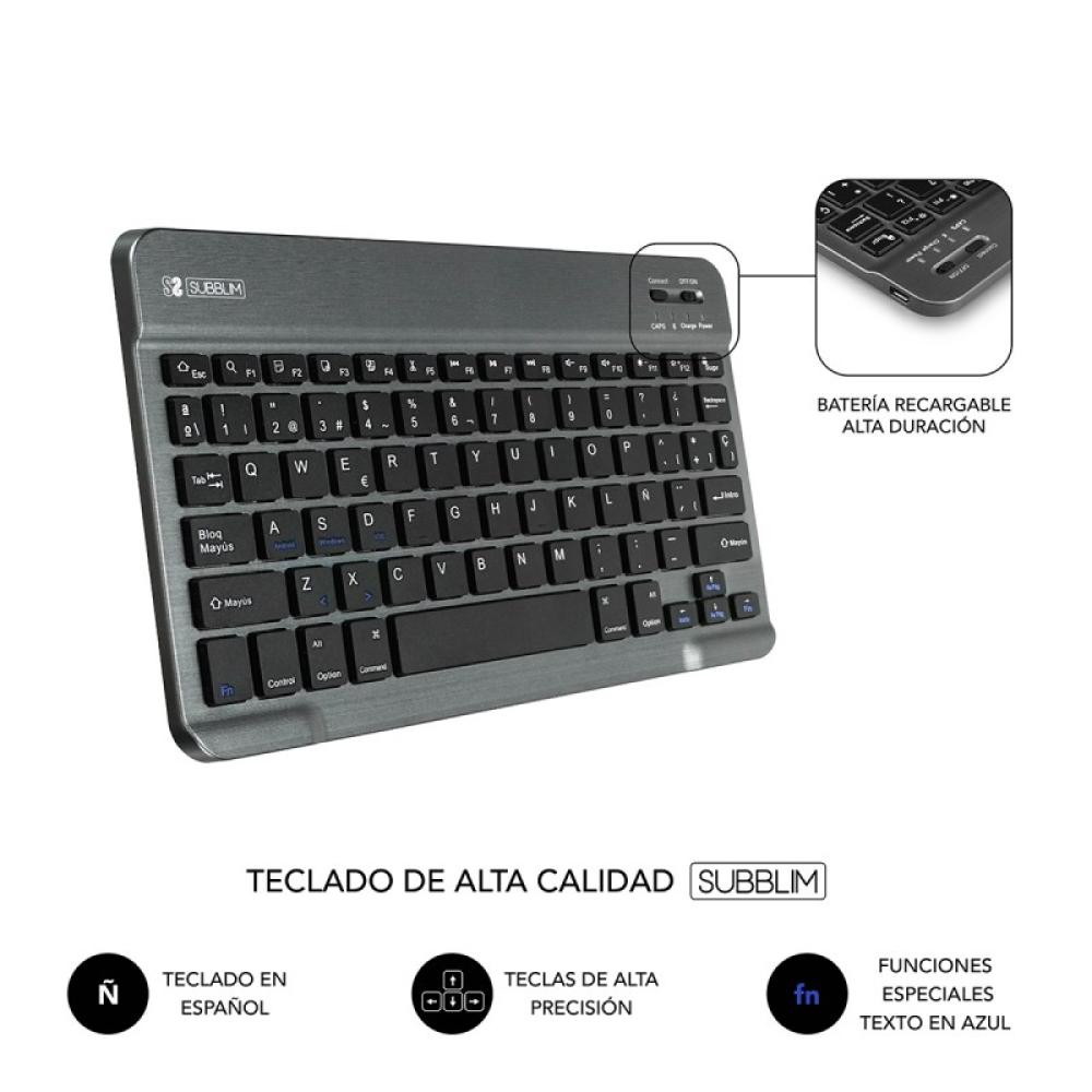SUBBLIM - Funda con Teclado KEYTAB PRO BLUETOOTH 10,1" Red