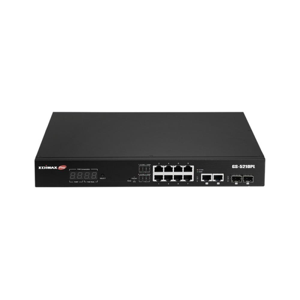 Edimax - GS-5210PL switch Gestionado Gigabit Ethernet (10/100/1000) Negro