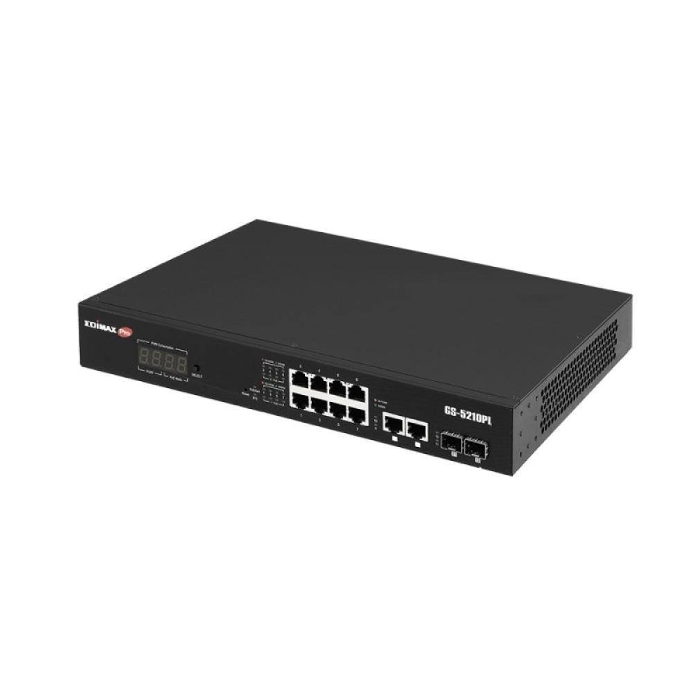 Edimax - GS-5210PL switch Gestionado Gigabit Ethernet (10/100/1000) Negro