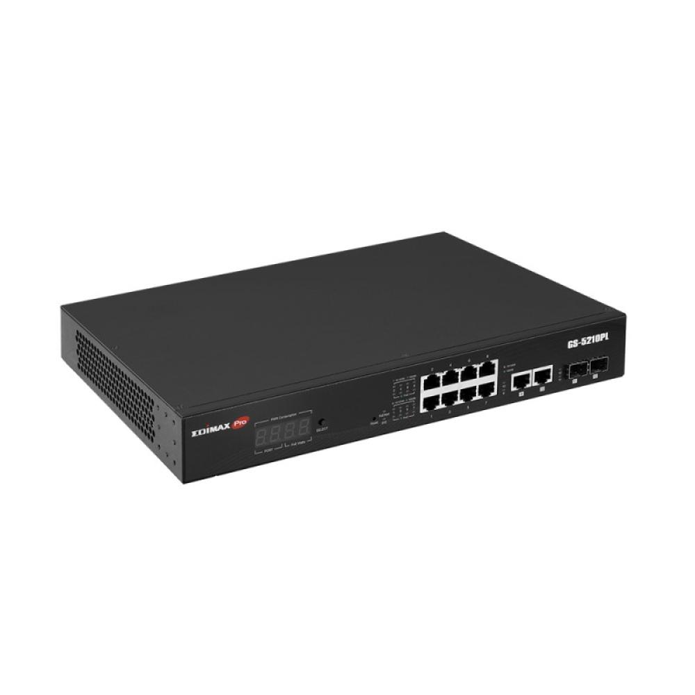 Edimax - GS-5210PL switch Gestionado Gigabit Ethernet (10/100/1000) Negro