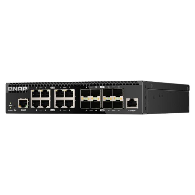 QNAP - QSW-M3216R-8S8T switch Gestionado L2/L3 10G Ethernet (100/1000/10000) 1U Negro