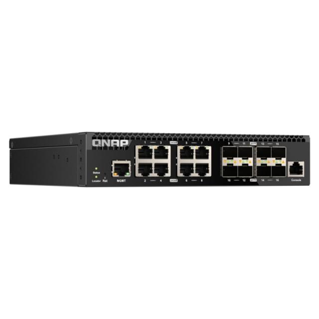 QNAP - QSW-M3216R-8S8T switch Gestionado L2/L3 10G Ethernet (100/1000/10000) 1U Negro