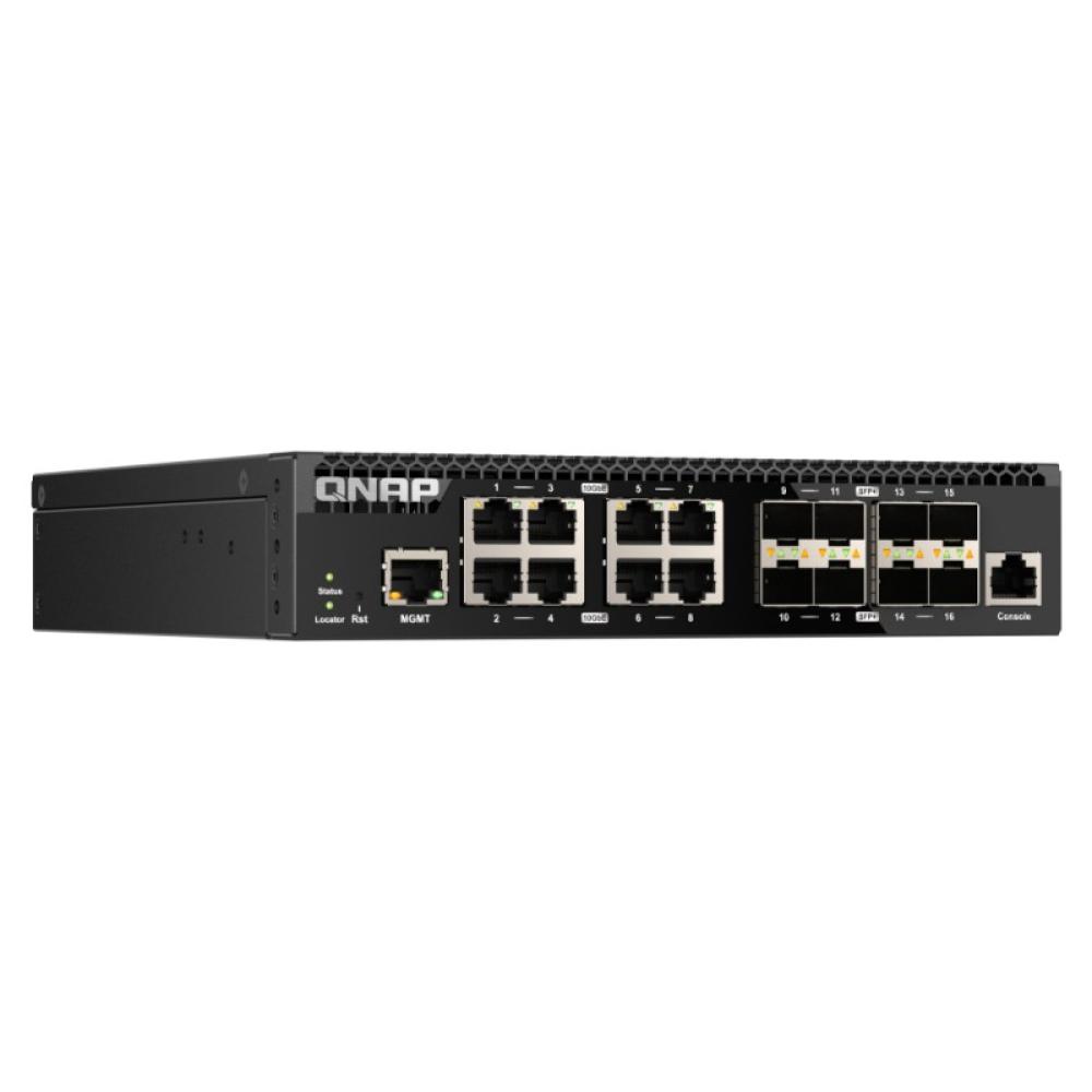 QNAP - QSW-M3216R-8S8T switch Gestionado L2/L3 10G Ethernet (100/1000/10000) 1U Negro