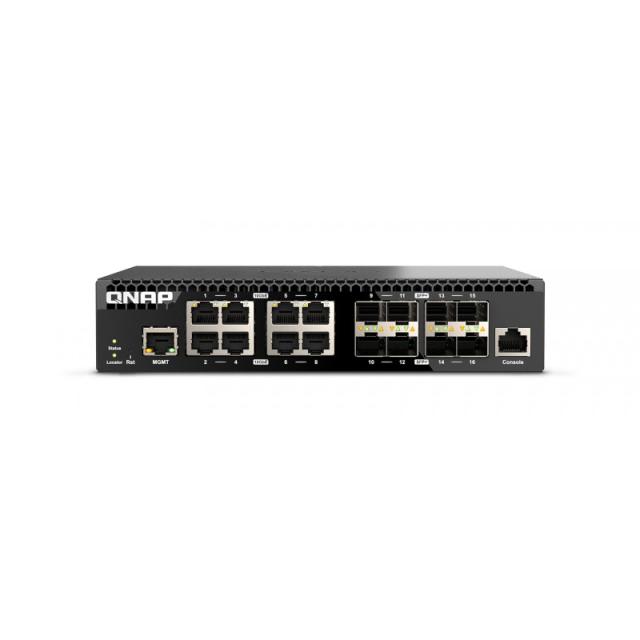 QNAP - QSW-M3216R-8S8T switch Gestionado L2/L3 10G Ethernet (100/1000/10000) 1U Negro