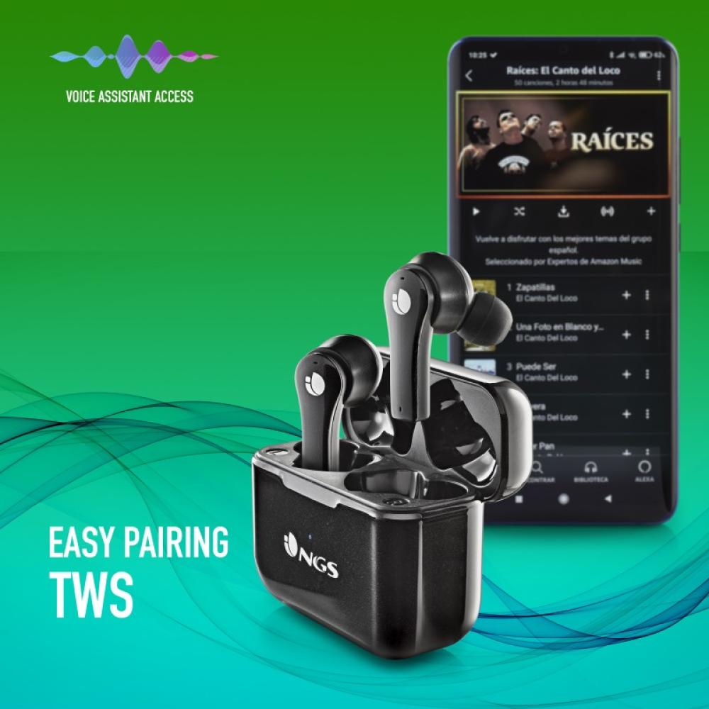 NGS - ARTICA BLOOM Auriculares Inalámbrico Dentro de oído Llamadas/Música USB Tipo C Bluetooth Negro