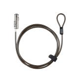 TooQ - Cable de Seguridad Tipo NANO con Combinación para Portátiles 1.5 metros, Gris Oscuro