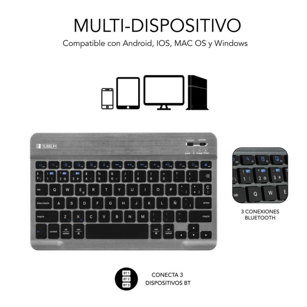 SUBBLIM - Funda con Teclado KeyTab Pro BT Samsung Galaxy Tab A9 +11”