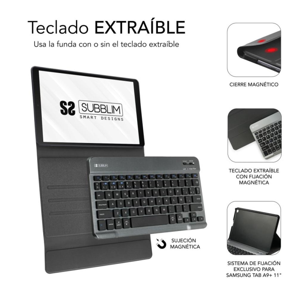 SUBBLIM - Funda con Teclado KeyTab Pro BT Samsung Galaxy Tab A9 +11”
