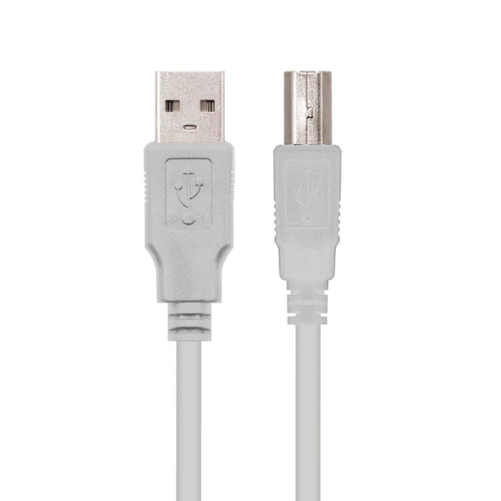 Nanocable - CABLE USB 2.0 IMPRESORA, TIPO A/M-B/M, BEIGE, 1.8 M