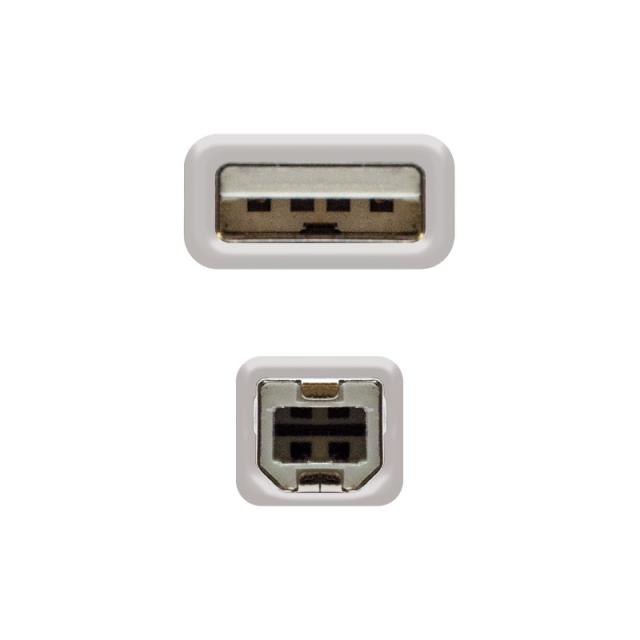 Nanocable - CABLE USB 2.0 IMPRESORA, TIPO A/M-B/M, BEIGE, 1.8 M