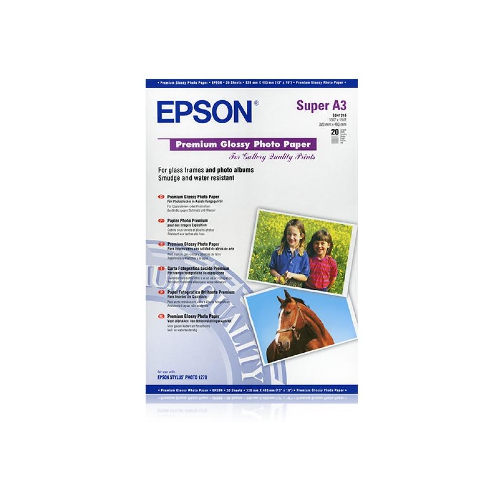 Epson - Premium Glossy Photo Paper, DIN A3+, 250 g/m², 20 hojas