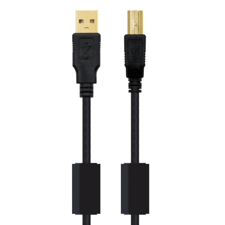Nanocable - 10.01.1202 cable USB USB 2.0 2 m USB A USB B Negro