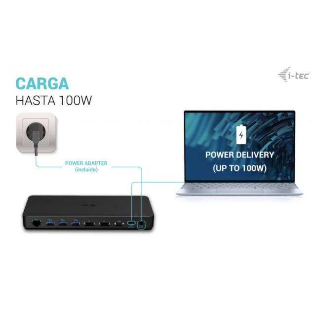 i-tec - USB-C Triple Display Docking Station Gen 2 Pro + Power Delivery 100W