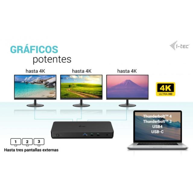 i-tec - USB-C Triple Display Docking Station Gen 2 Pro + Power Delivery 100W