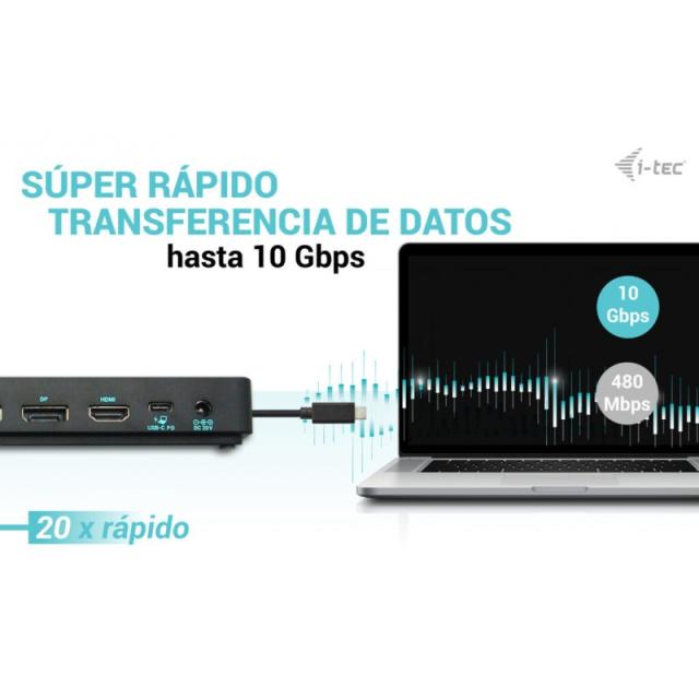 i-tec - USB-C Triple Display Docking Station Gen 2 Pro + Power Delivery 100W