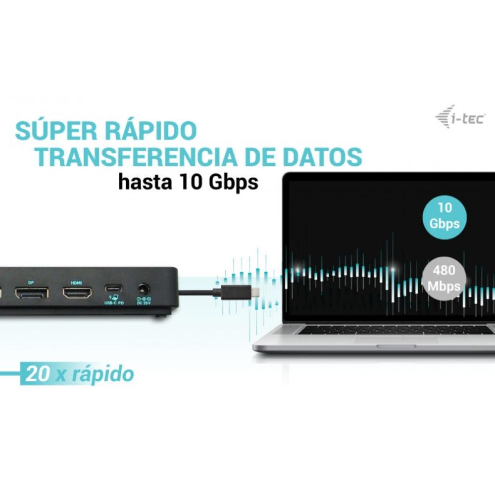 i-tec - USB-C Triple Display Docking Station Gen 2 Pro + Power Delivery 100W