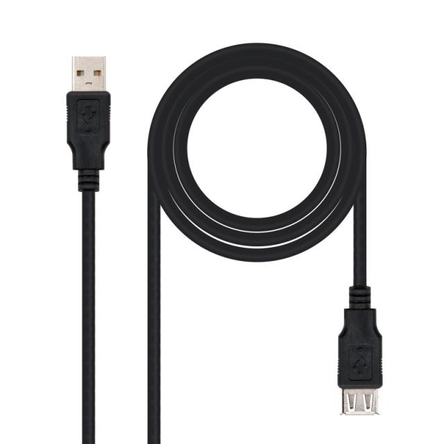 Nanocable - CABLE USB 2.0, TIPO A/M-A/H, NEGRO, 1.0 M