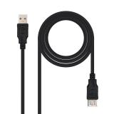 Nanocable - CABLE USB 2.0, TIPO A/M-A/H, NEGRO, 1.0 M