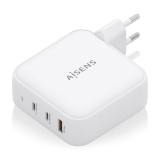 AISENS - Cargador GaN 140W, 2xUSB-C PD3.1 QC4.0, 1xUSB-A QC3.0, Blanco