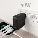 AISENS - Cargador GaN 140W, 2xUSB-C PD3.1 QC4.0, 1xUSB-A QC3.0, Negro