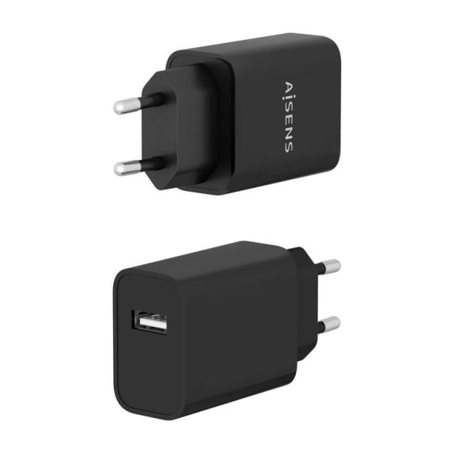 AISENS - Cargador USB 10W alta eficiencia, 5V/2A, Negro - A110-0854