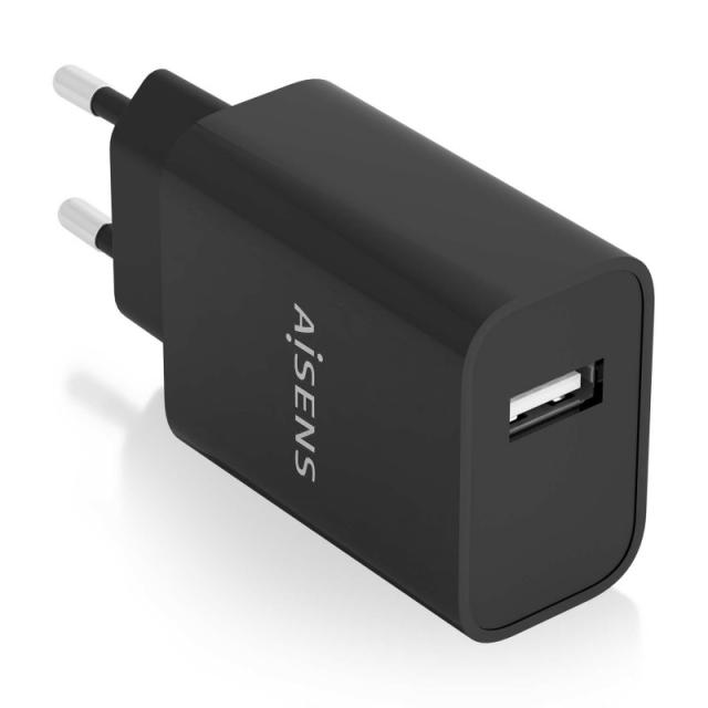 AISENS - Cargador USB 10W alta eficiencia, 5V/2A, Negro - A110-0854