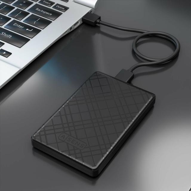 AISENS - Caja Externa 2,5" ASE-2522B 9.5mm SATA a USB 3.0/USB3.1 Gen1, Negra