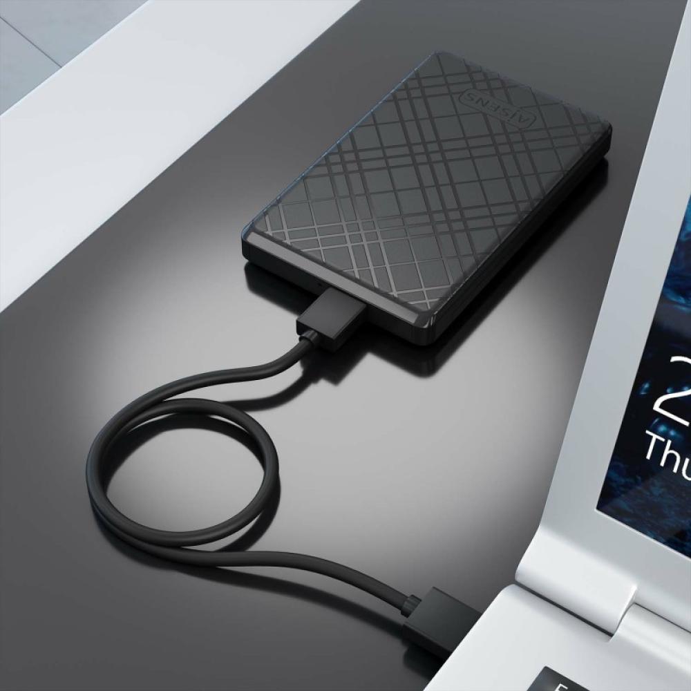 AISENS - Caja Externa 2,5" ASE-2522B 9.5mm SATA a USB 3.0/USB3.1 Gen1, Negra