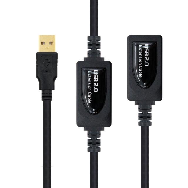 Nanocable - CABLE USB 2.0 PROLONGADOR CON AMPLIFICADOR, TIPO A/M-A/H, 10 M