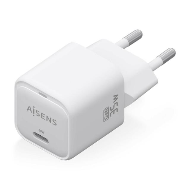 AISENS - Cargador GaN 35W, 1xUSB-C PD3.0 QC4.0, Blanco - ASCH-35W1P022-W