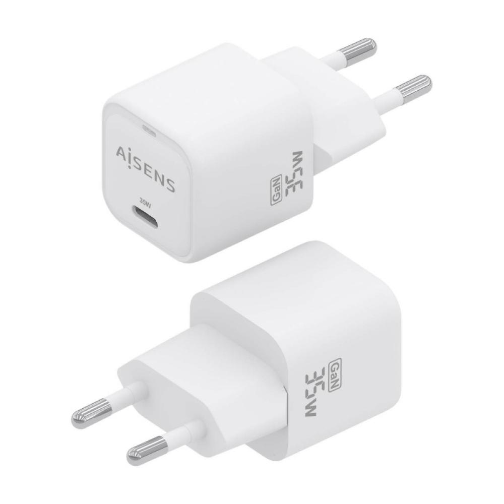 AISENS - Cargador GaN 35W, 1xUSB-C PD3.0 QC4.0, Blanco - ASCH-35W1P022-W