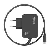 AISENS - Cargador GaN 45W PD3.0 1xUSB-C 1.8m, Negro