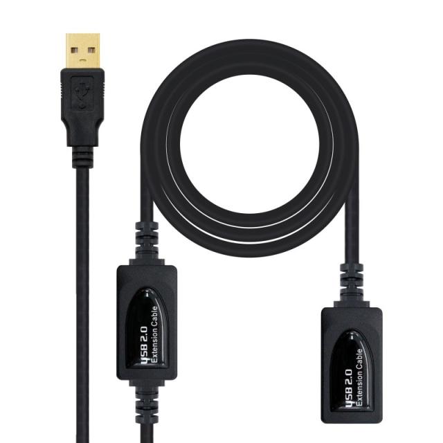 Nanocable - CABLE USB 2.0 PROLONGADOR CON AMPLIFICADOR, TIPO A/M-A/H, 10 M