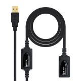 Nanocable - CABLE USB 2.0 PROLONGADOR CON AMPLIFICADOR, TIPO A/M-A/H, 10 M
