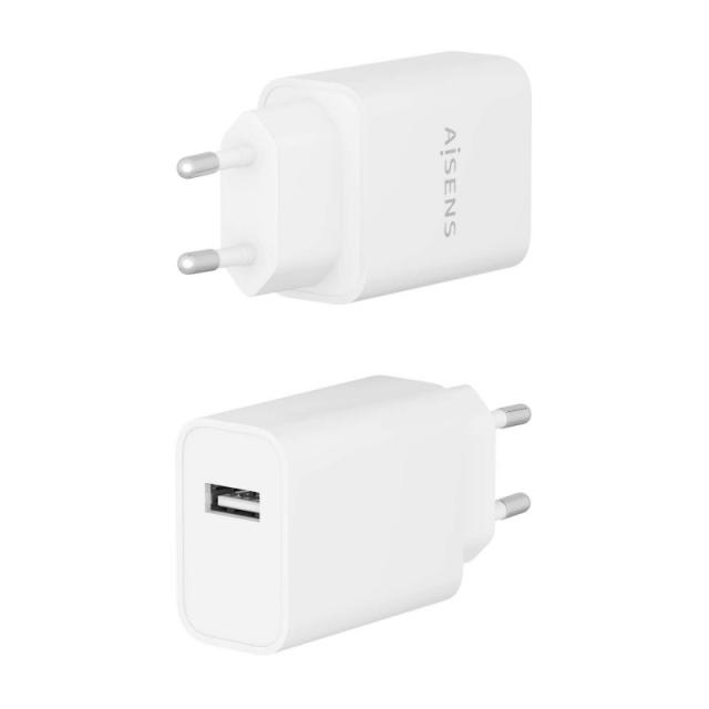 AISENS - Cargador USB 10W alta eficiencia, 5V/2A, Blanco - A110-0853
