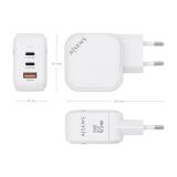 AISENS - Cargador GaN 65W, 2xUSB-C PD3.0 QC4.0, 1xUSB-A QC3.0, Blanco - ASCH-65W3P026-W
