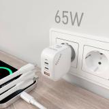 AISENS - Cargador GaN 65W, 2xUSB-C PD3.0 QC4.0, 1xUSB-A QC3.0, Blanco - ASCH-65W3P026-W