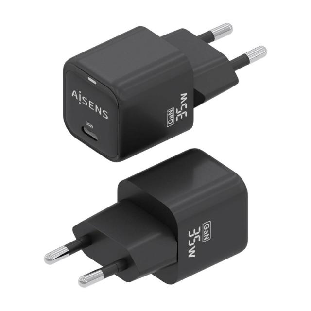 AISENS - Cargador GaN 35W, 1xUSB-C PD3.0 QC4.0, Negro