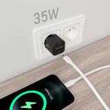 AISENS - Cargador GaN 35W, 1xUSB-C PD3.0 QC4.0, Negro