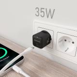 AISENS - Cargador GaN 35W, 1xUSB-C PD3.0 QC4.0, Negro
